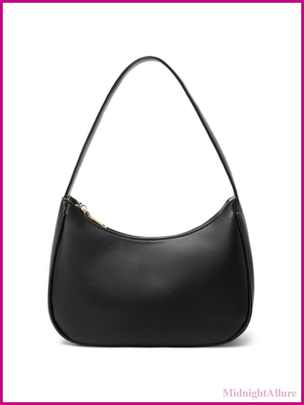 PU Leather Hobo Shoulder Bag Mini Clutch Purse Zipper Closure
